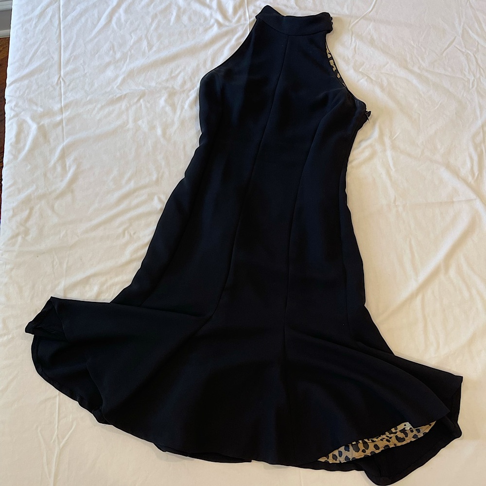 Zara high neck fitted and flared dress